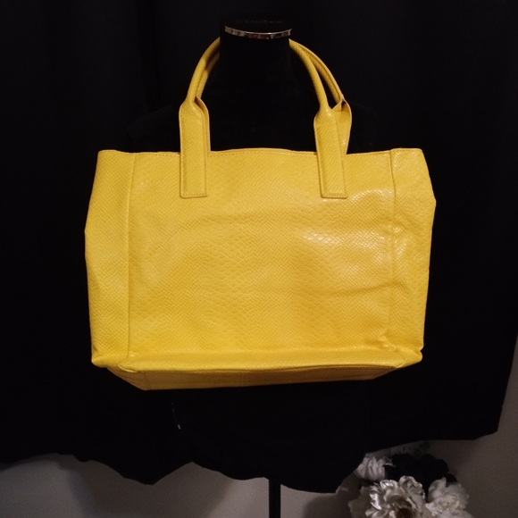 Neiman Marcus Yellow Purse Vegan Leather Spring Tote 💛 - Picture 5 of 7